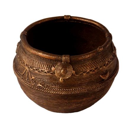 Engraved Rice Measurement or Mana Bowl in Fine Carving