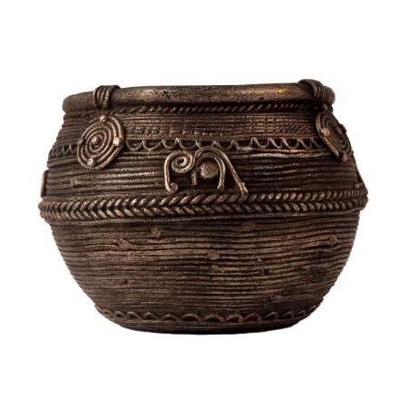 Indian Brass Rice Measurement Bowl for Decor
