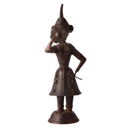 Handmade Brass Statues of a Musician Lady