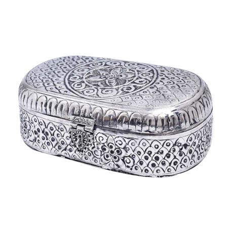 Carved Â Silver-Plated Keepsake Box