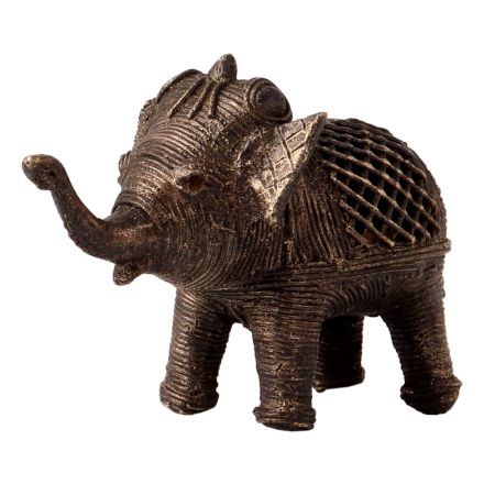 Vintage Brass Elephant Statue for Home Decor