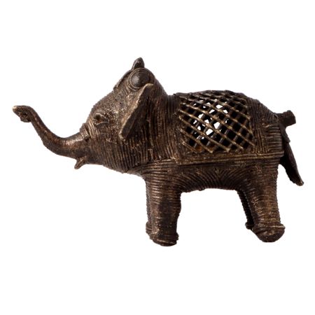 Vintage Brass Elephant Statue for Home Decor