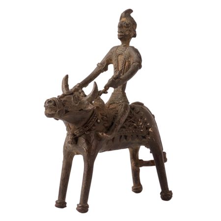 Brass Animal & Rider Statue for Home Decor