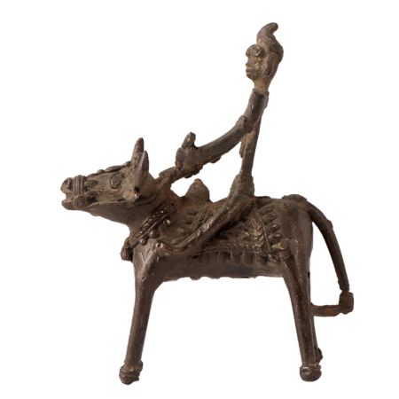 Brass Animal & Rider Statue for Home Decor
