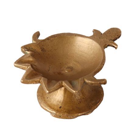 Brass Lotus Diya Lamp For Puja