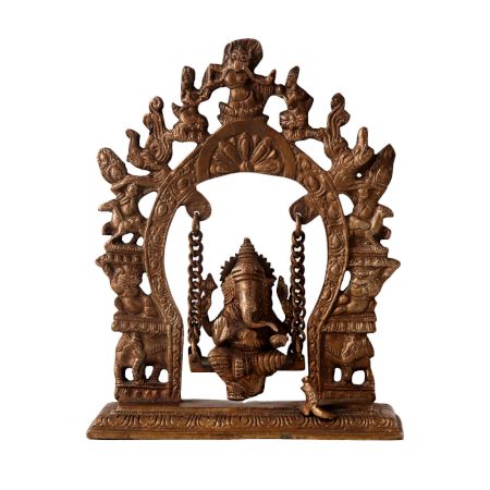 Brass Lord Ganesha Sitting on Swing