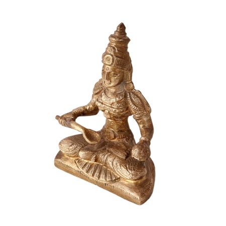 Handmade Brass Statue Of Ma Annapurna Devi