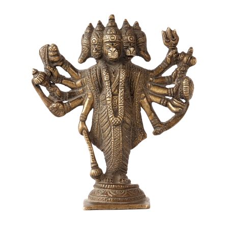 Brass Metal Staue Of Panchmukhi Lord Hanuman Statue