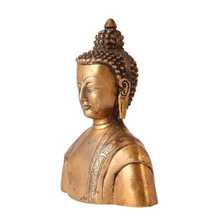 Brass Buddha Bust Statue for Decor