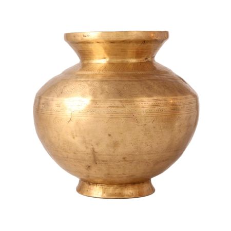 Handcrafted Brass Lota or Water Pot for Rituals