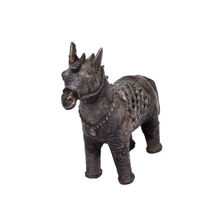 Brass Dhokra Horse Statue From Orissa