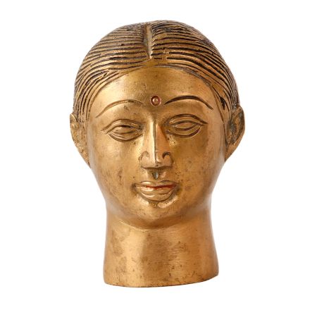 Brass Parvati Head God Statue