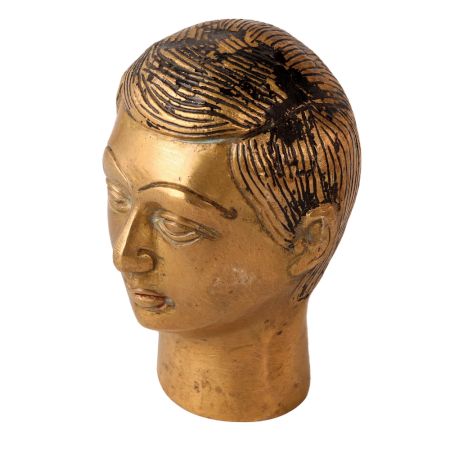 Brass Statue Man Tribal Face