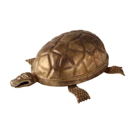 Carved Brass Tortoise Statue