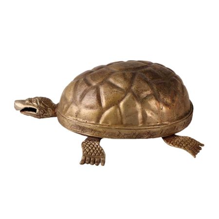 Carved Brass Tortoise Statue