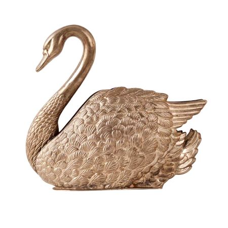 Old Brass Swan Planter