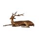 Brass Long Horn Laying Deer Statue