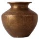 Tribal God Carved Brass Pot of Water