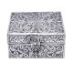 Square Silver Plated Floral Engraved Storage Box