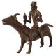 Vintage Brass Animal & Rider Statue for Decor