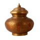 Brass Engraved Water Pot or Lota with Lid