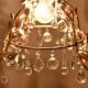Vintage Italian Style Brass Enameled Chandelier with Crystal Drops