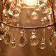 Vintage Italian Style Brass Enameled Chandelier with Crystal Drops