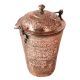Vintage Engraved Copper Bucket with Lid