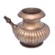 Brass Bulbous Ribbed Pot With Spout