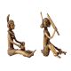 Brass Dhokra Two Tribal Women Figurines