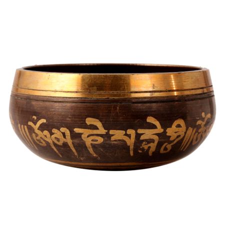 Tibetan Singing Bowl Engraved with Om Symbol