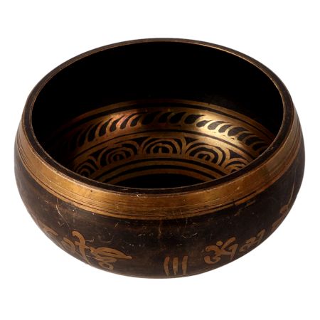 Om Singing Bowl Carved from Bell Metal