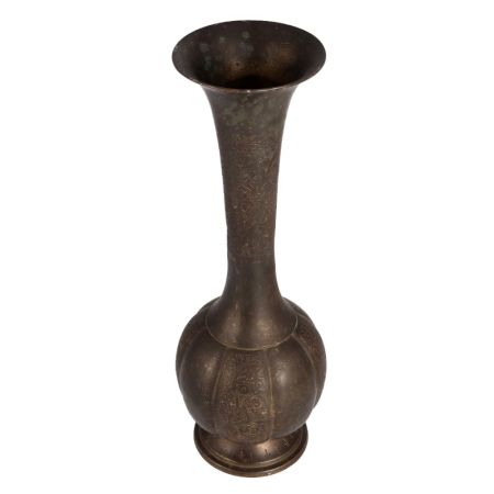 Traditional Brass Long Neck Flower Pot for Decor