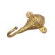Golden Brass Elephant Face Wall Hook