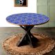 Blue Coloured Wood and Resin Table Top for Decoration