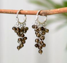 The Smoky Quartz Earrings in 92.5 Sterling Silver