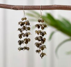 Brown Tourmaline Dangle Earrings With 92.5 Sterling Silver