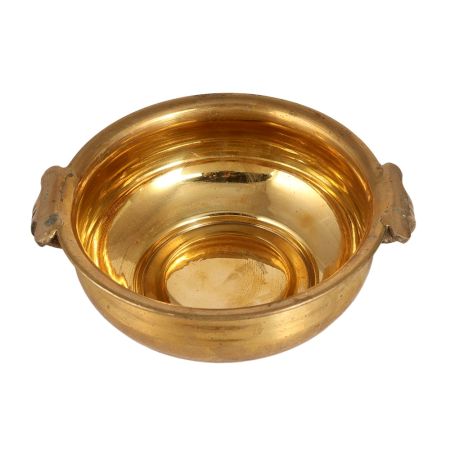 Plain Golden Brass Bowl in Antique Finish