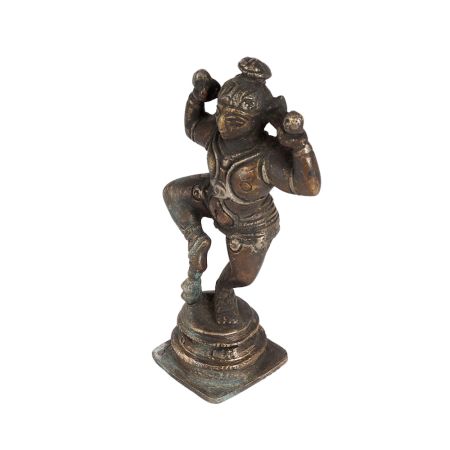 Brass Lord Krishna Dancing Statue in Antique Finish