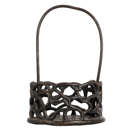 Elegant Black Brass Basket for Decor