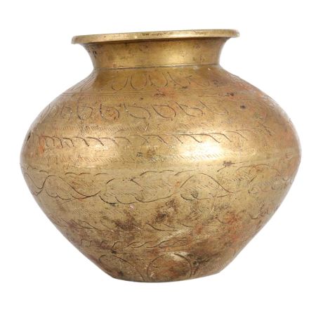 Indian Brass Water Pot or Lota for Decor