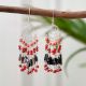 Orange Tassels Beaded Bohemian Gypsy Earrings with 92.5 Sterling Silver