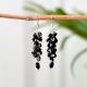 Black Onyx Crystal Stone Chip Earrings In 92.5 Sterling Silver