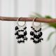 Black Onyx Jhaalar earrings with 92.7 Sterling Silver