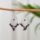 Round Garnet Beaded Gypsy Earrings With Sterling Silver