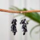 Dark PurpleÂ Bead Hook Earrings made of Sterling Silver 92.5