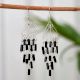 Indo Western Black Beads Drop Earring in 92.5 Serling Silver