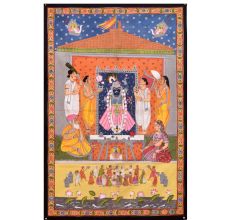 Eye-Catching Pichwai Painting of Hindu God for Temple
