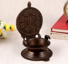 Brass Ganesha Lakshmi Oil Lamp for Pooja