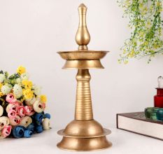 Golden Brass Oil Lamp for Worship